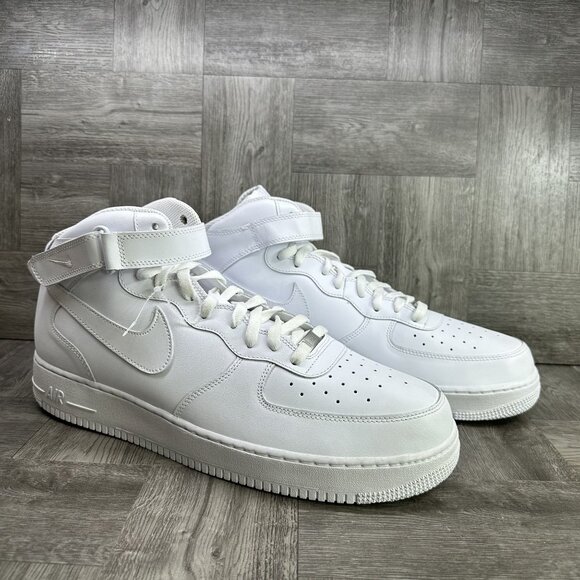 Nike Air Force 1 Mid '07 Men's size 17 Triple White Shoes CW2289-111 - Picture 5 of 8
